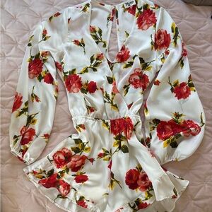 Show Me Your MuMu Red Floral Romper